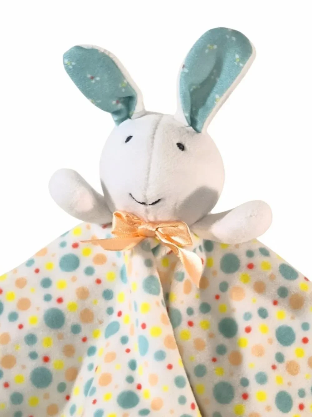 2016 Pat The Bunny Polka Dot Satin Lovey Security Blanket 14.5